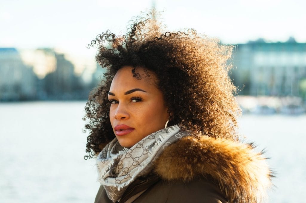 Woman looking at camera