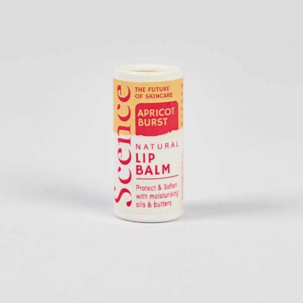 apricot burst lip balm on white background