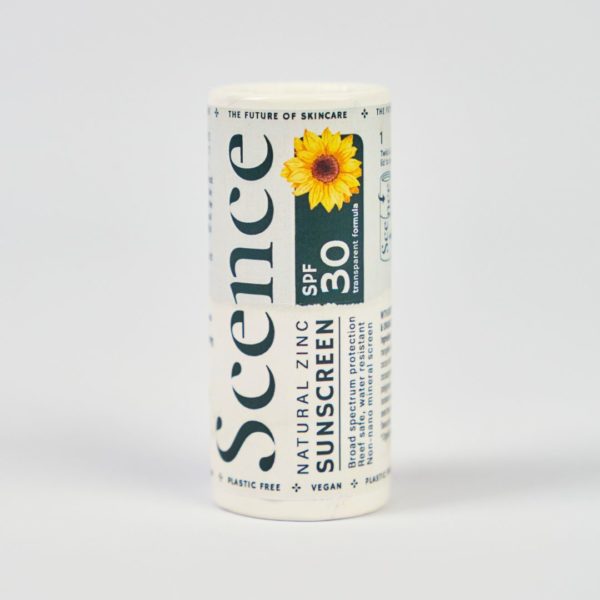 natural zinc sunscreen on white background